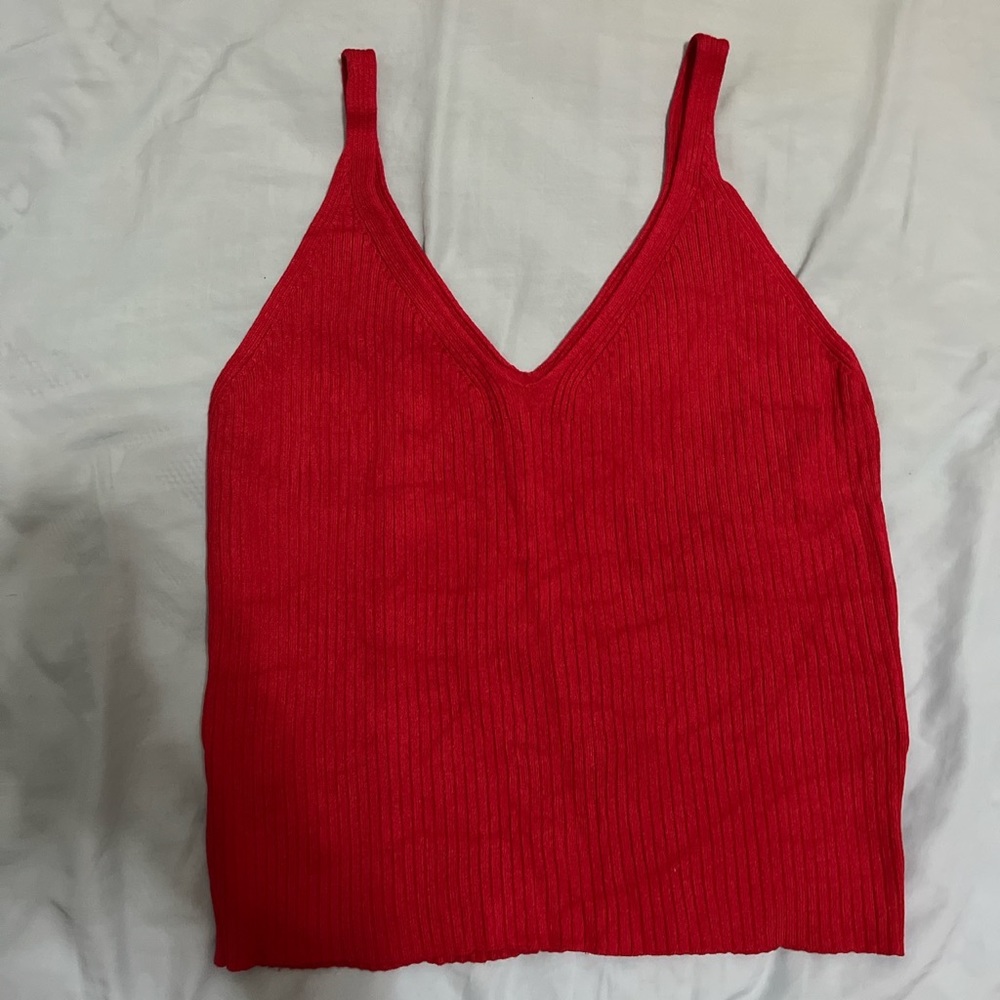Red Knit Tank Top